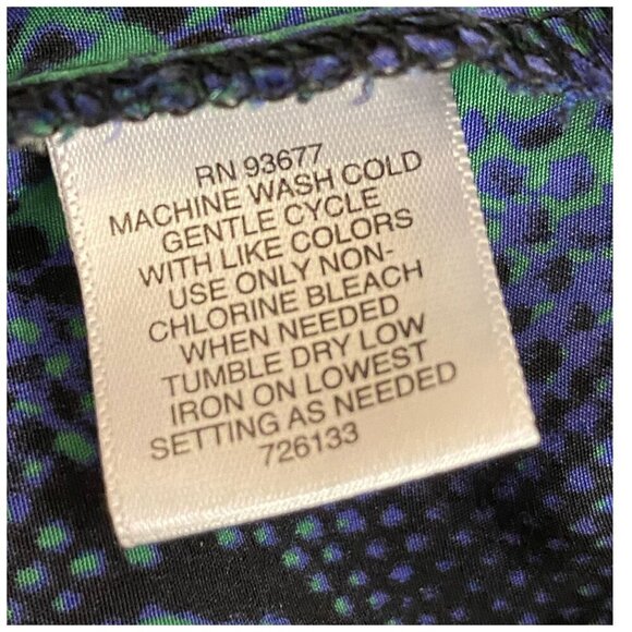 Liz Claiborne Snakeskin Print Lightweight Blue Green Blouse Womens PLUS Size 2X - Picture 7 of 8